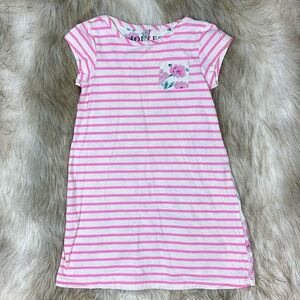 Size 5-6 Joules Shirt Sleeve Stripe Flower Dress